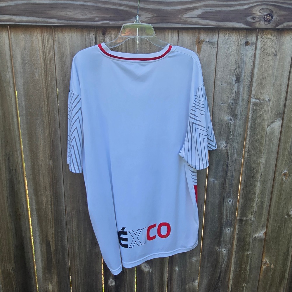 Mexico National Team Soccer Jersey White Green Red Geometric Pattern Mens XL - Picture 2 of 7